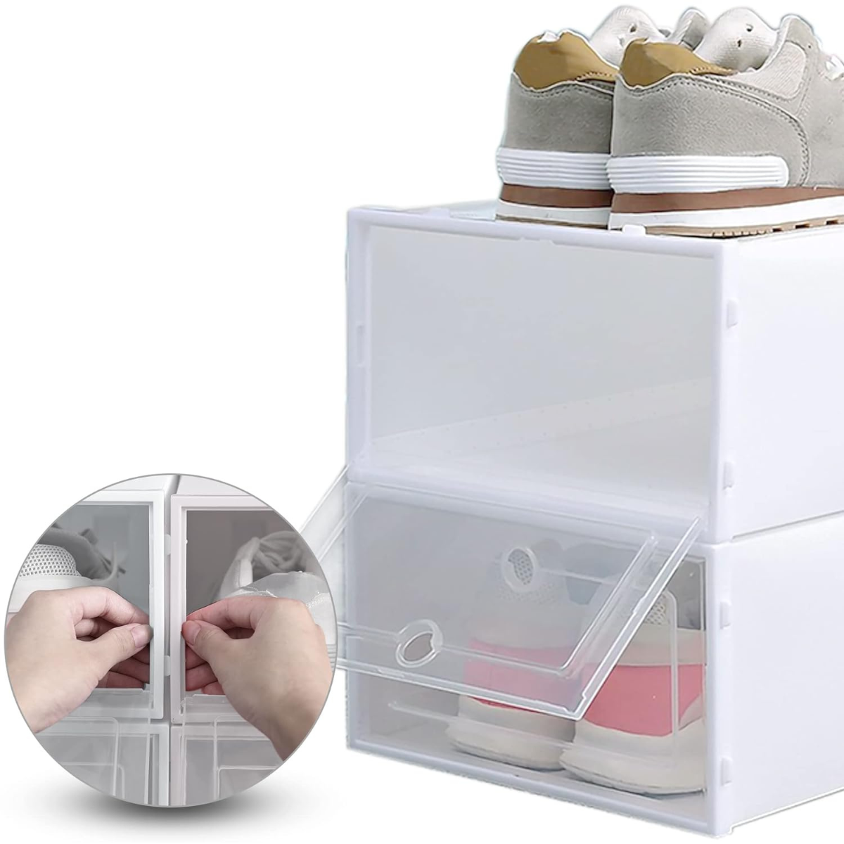 Caja de Zapatos Apilable Plegable