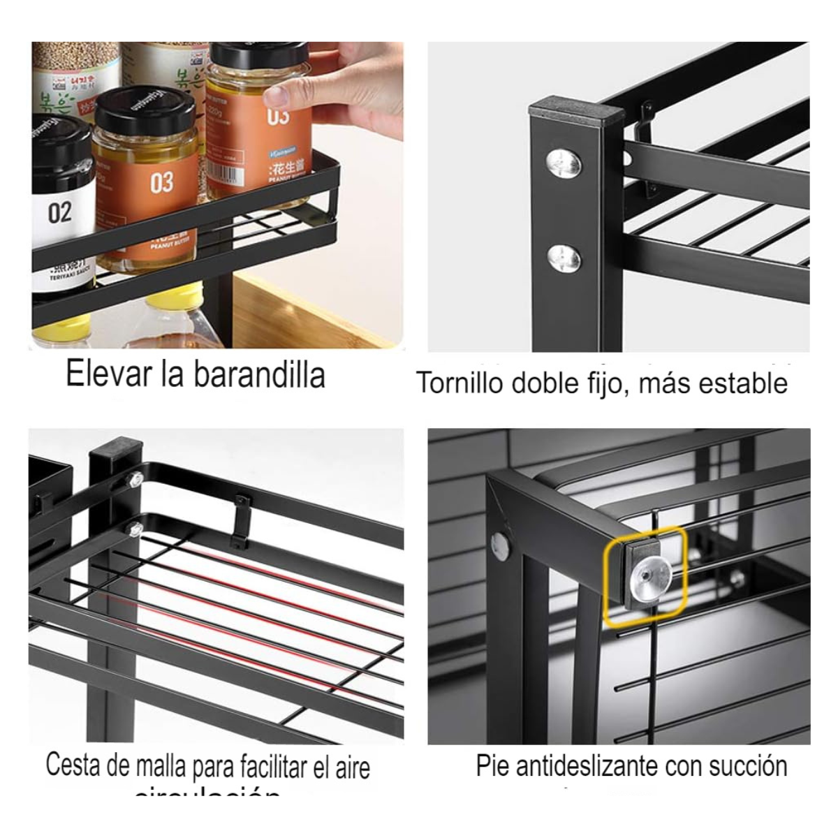 Mini Organizador Doble Acero con Estante