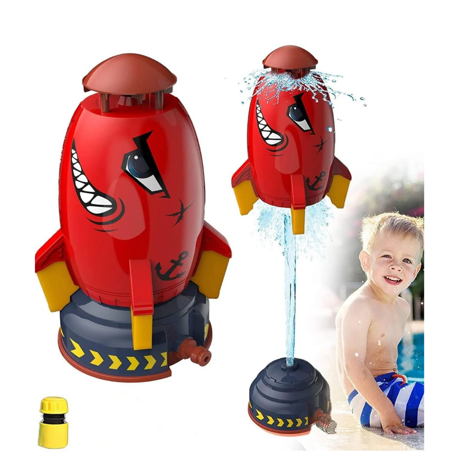 Juguete Cohete Lanza Agua Rojo